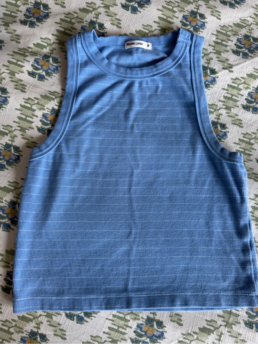 Marine Layer Light Blue Ribbed Tank Top